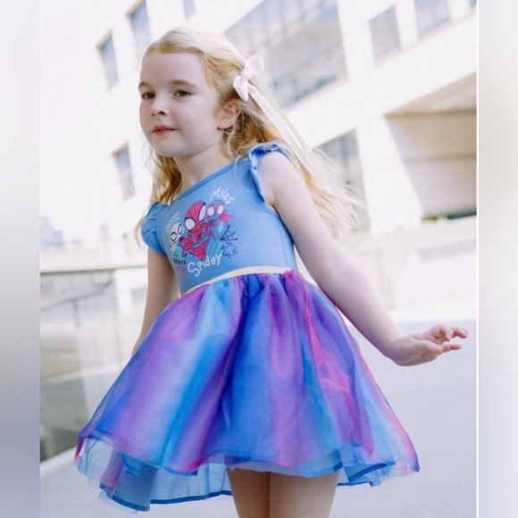 NWOT Marvel Spidey & His Amazing Friends Girls Pleated Tulle Tutu Dress size 3T - Picture 3 of 10